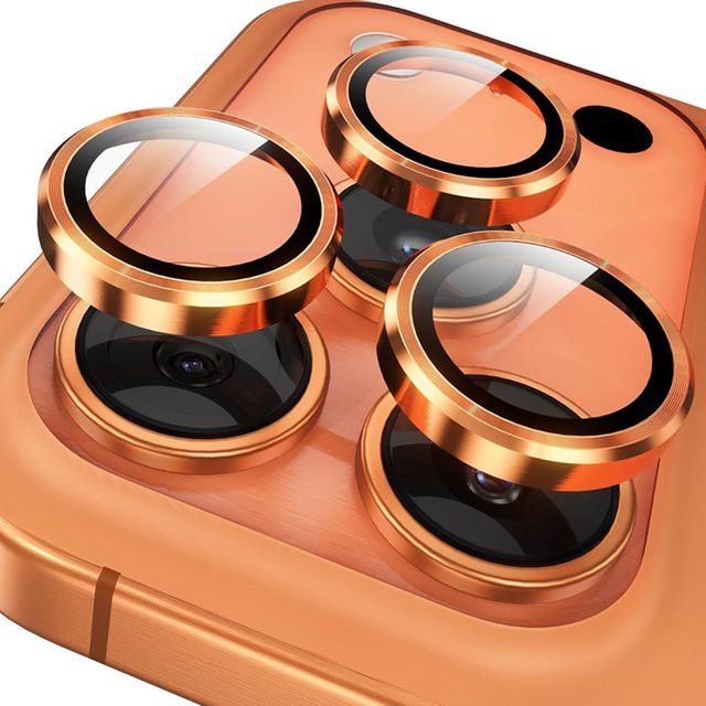 Ziai Kameraobjektivschutz aus Metall und Glas in Orange für iPhone 17 Air 16 15 14 13 Pro Max Plus und weitere Modelle - Bild 1