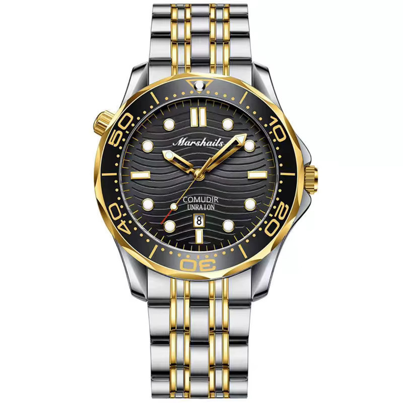 Mairuige Armbanduhr Edelstahl, Quarz, Schwarz, Herren - Bild 3