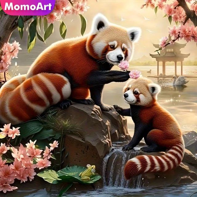 Momoart Diamant Mosaik Waschbär DIY Strass Malerei Set für Handarbeit - Bild 1