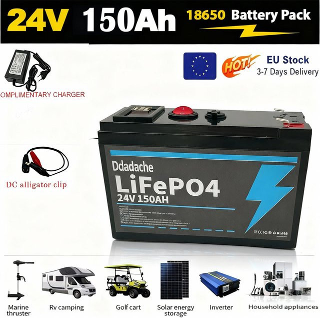 Makita LiFePO4-Batterie 24V 150Ah in Schwarz mit integriertem BMS für Solaranlagen, Wohnmobile und Schiffe - Bild 1