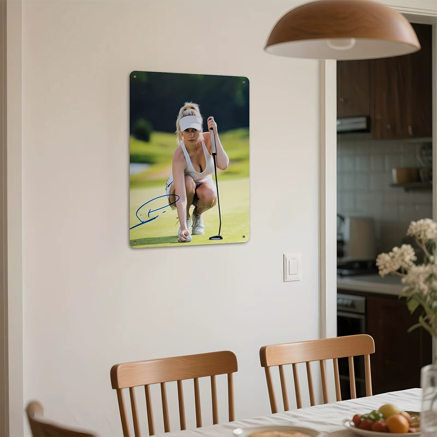 Signiertes Paige Spragens Golf-Poster als Metallschild von CIFBUY, buntes Blech-Wandkunst-Dekor für LPGA-Fans, B/H: 30 x 20 cm - Bild 2