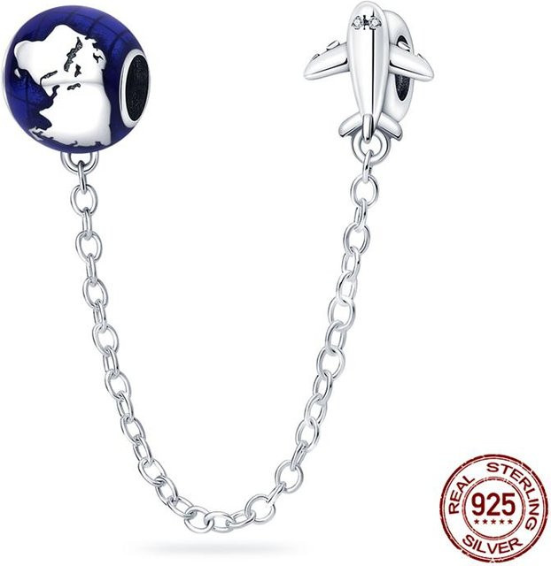 Sicherheitskette 925 Silber, Floral, Damen, Weiß - Bild 1