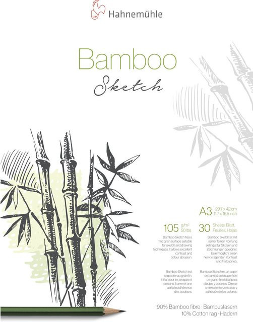 Hahnemühle Bamboo Skizzenpapier naturweiß, 30 Blatt, DIN A3, 105g/m² - Bild 1