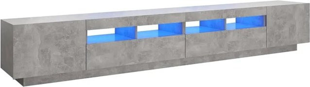 vidaXL TV-Schrank mit LED-Beleuchtung in Betongrau, B/T/H: 260 x 35 x 40 cm - Bild 1