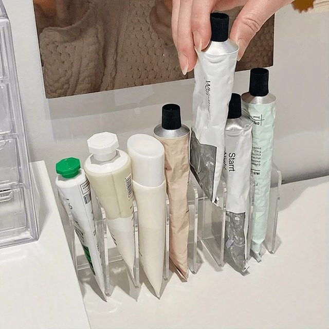 Multifunktionaler Kosmetik-Organizer aus transparentem Kunststoff mit 7 Fächern für Make-up und Ordnung am Schminktisch oder im Badezimmer, Farbe: Transparent - Bild 1