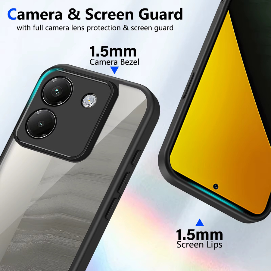 Xiaomi Poco M7 Pro 5G Silikon TPU Schutzhülle mit Air-Kissen Effekt in Transparent oder Schwarz - Bild 4
