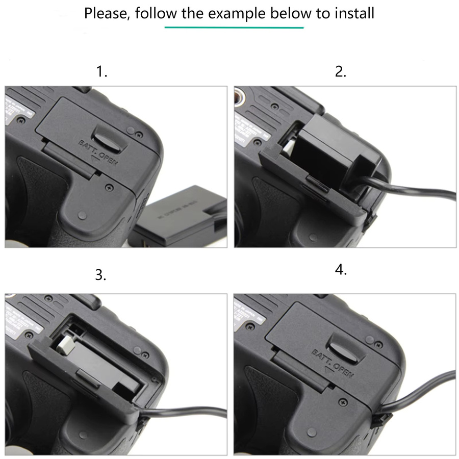 Canon Dummy-Akku LP-E17 mit USB-C-Kabel in Schwarz für EOS 750D Kiss X8i T6i 760D T6S 77D 800D 200D 250D Rebel SL2 - Bild 5