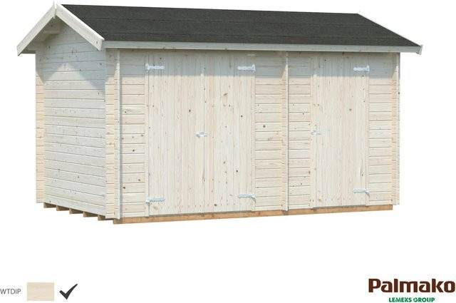 Palmako Jari Blockbohlenhaus aus Fichtenholz in Braun mit Satteldach B/H/T: 440 x 251 x 240 cm - Bild 1