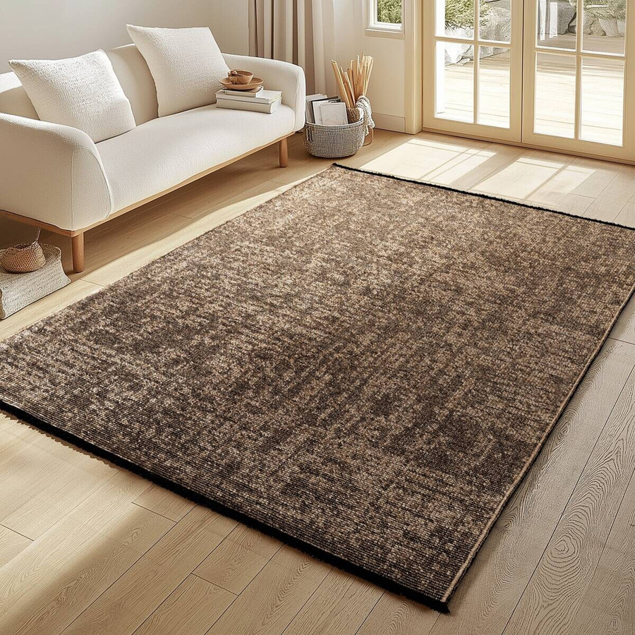 Ayyildiz Kurzflorteppich Space in Braun mit Vintage-Muster im Boho-Stil, Breite: 240 cm, Länge: 340 cm - Bild 2