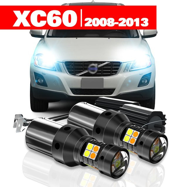 LECIBUBI LED Dual Modus Blinker und Tagfahrlicht DRL Set für Volvo XC60 I 2008-2013, 2 Stück, Schwarz - Bild 1
