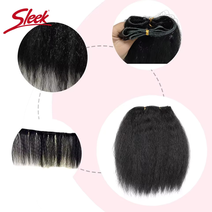 Yaki Straight Remy Hair Webbündel, 3-teilig, Schwarz und Braun - Bild 5