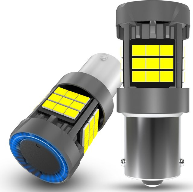 2 Stück BA15S P21W LED Auto Rückfahrscheinwerfer und Signallicht 6000K Weiß High Power Canbus mit Lüfter für BMW 3er Serie - Bild 1