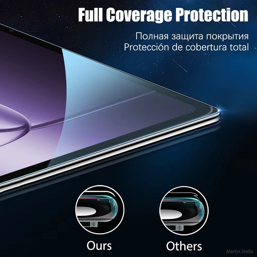 2er-Pack Gehärtetes Glas Screen Protector für OnePlus Pad 3/2 Pro und OPPO Pad 4 Pro 13,2 Zoll, Transparent, 9H HD Schutzfolie mit voller Abdeckung - Bild 3
