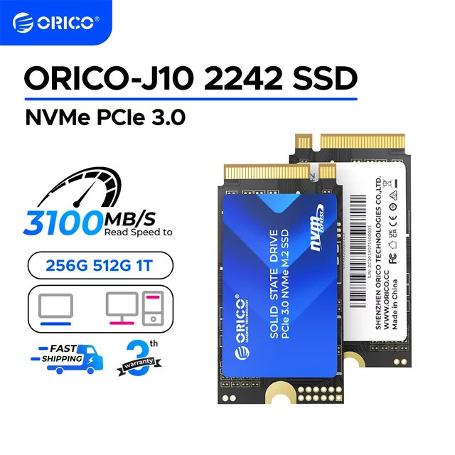 ORICO J10 M.2 2242 NVMe PCIe 3.0 Gen 3x4 Interne SSD mit 3D NAND TLC und bis zu 3100 MB/s High-Speed Solid State Drive für Laptop und Desktop - Bild 1