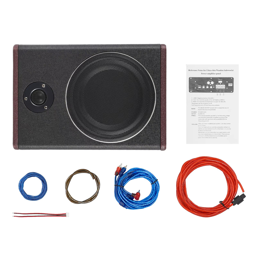 Ultra Slim Compact Active Subwoofer System 8 Zoll 600 W Underseat Car Audio Bass Box in Schwarz - Bild 3