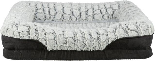 Trixie Vital Bett Lino Hundebett aus Microfaser und Velvet in Grau, B/T: 110 x 75 cm - Bild 1