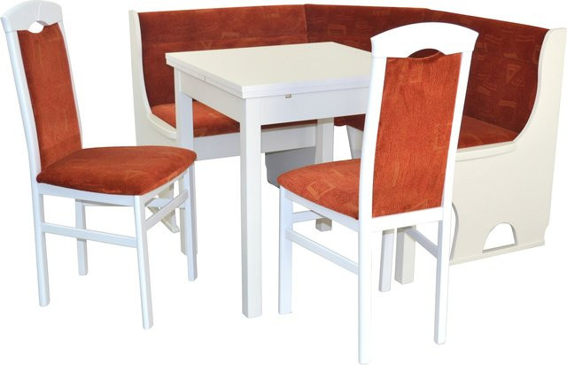 4tlg. Eckbankgruppe Elli von Möbel Direkt Online aus Massivholz mit ausziehbarem Tisch und Velour-Stoffbezügen - Bild 1