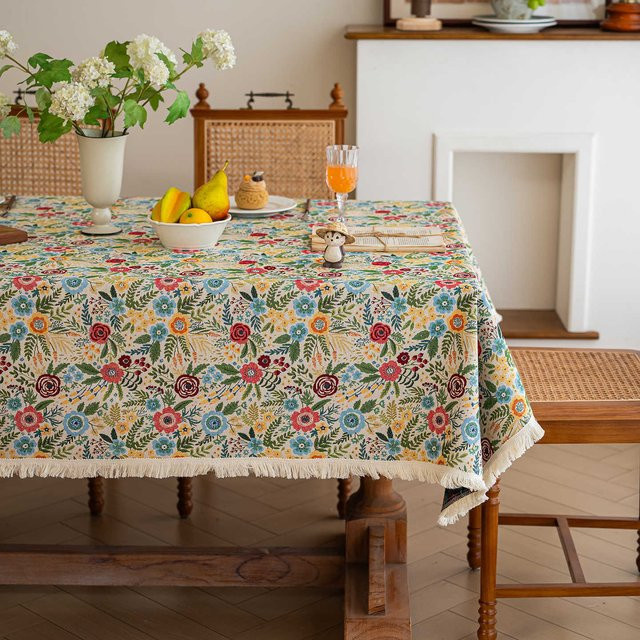 Jacquard-Tischdecke JMG Household Supplies mit Blumenmuster, rechteckig, Mehrfarbig, B: 120 cm, L: 180 cm - Bild 1