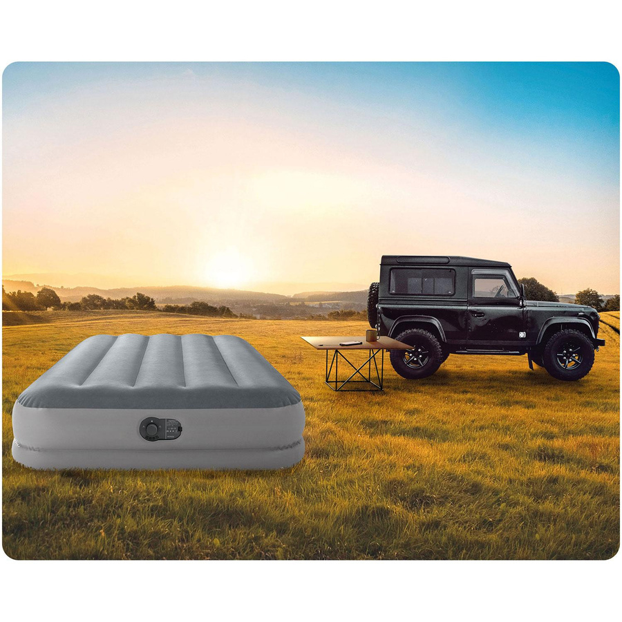 Intex Twin Dura-Beam Prestige Luftbett mit FastFill USB Pumpe, Grau, B/T/H: 191 x 99 x 30 cm - Bild 4