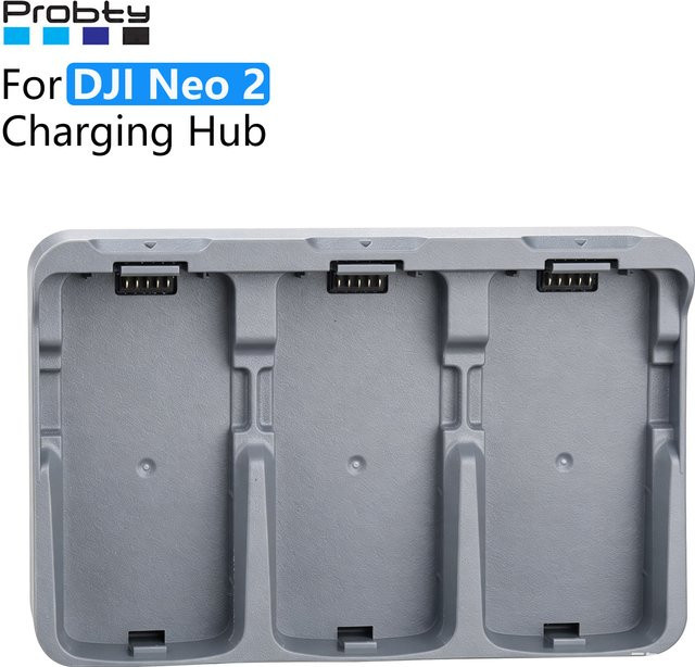 Probty 3-Bay Batterieladegerät für DJI Neo 2 Smart Charging Hub Schnellladestation in Grau - Bild 1