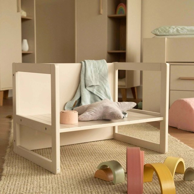 Roba Sitzbank und Tisch Set aus Holz in Beige und Weiß für das Kinderzimmer im Landhausstil - Bild 1