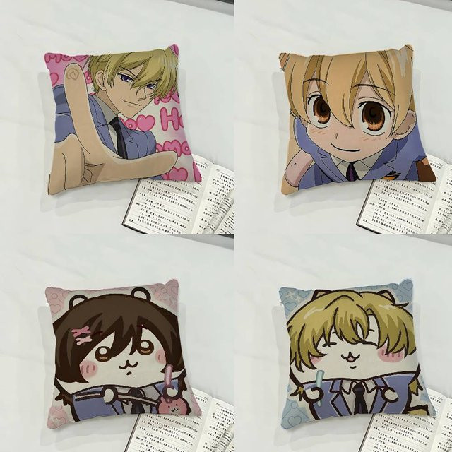 52TOYS Ouran High School Hosts Club Kissenbezug aus Plüschstoff mit doppelseitigem Druck, Mehrfarbig - Bild 1