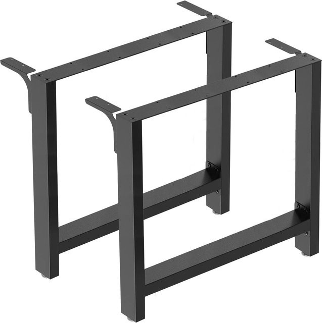Wiltec Tischbeine Set aus Stahl in Schwarz Matt, Tischgestell Pulverbeschichtet, Breite: 100 cm, Höhe: 72 cm - Bild 1