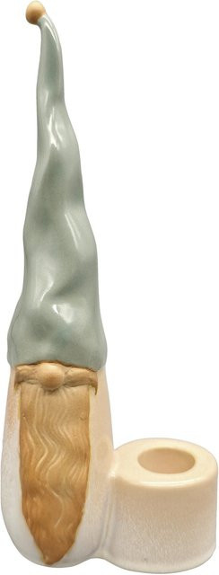 Mömax Dekohaus Marie Keramik-Tischdeko für Advent in Grün/Weiß, Höhe: 20 cm - Bild 1