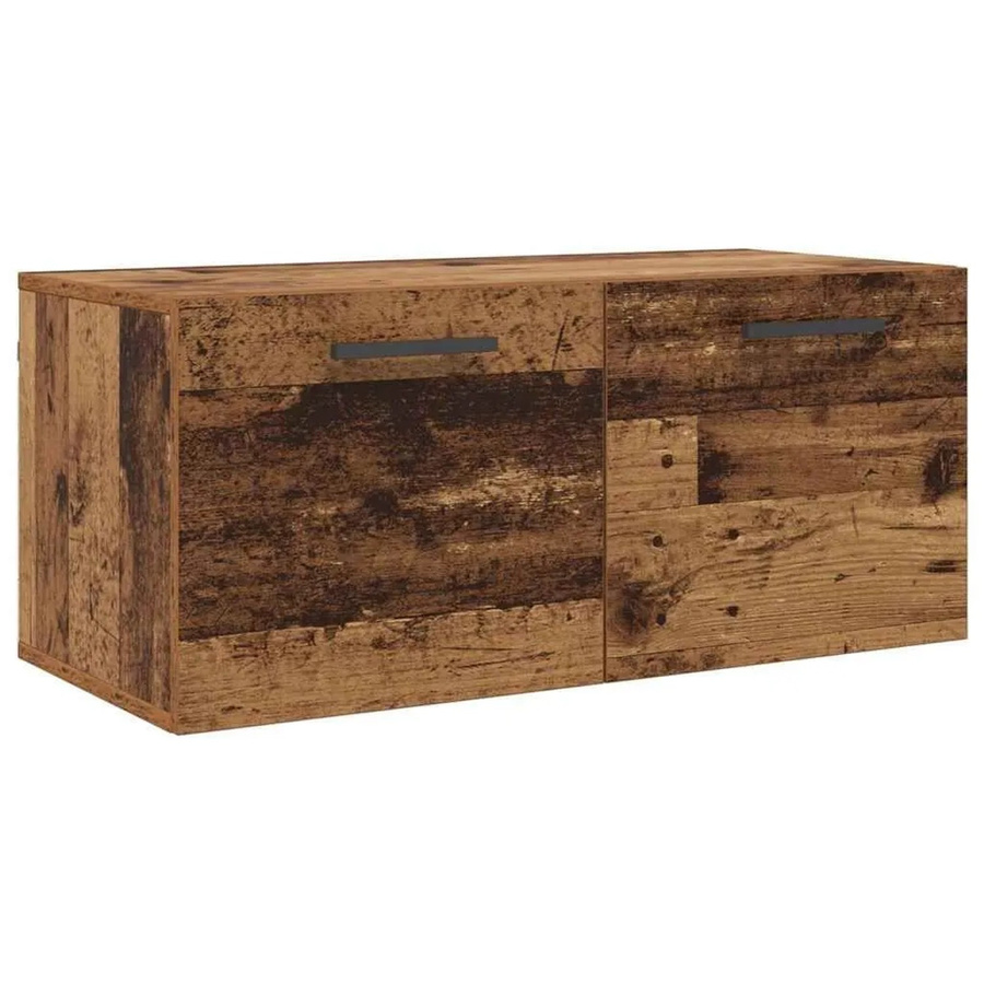 vidaXL Wandschrank Altholz Optik in Braun mit Regalböden und Türen, B/T/H: 80 x 36,5 x 35 cm - Bild 2
