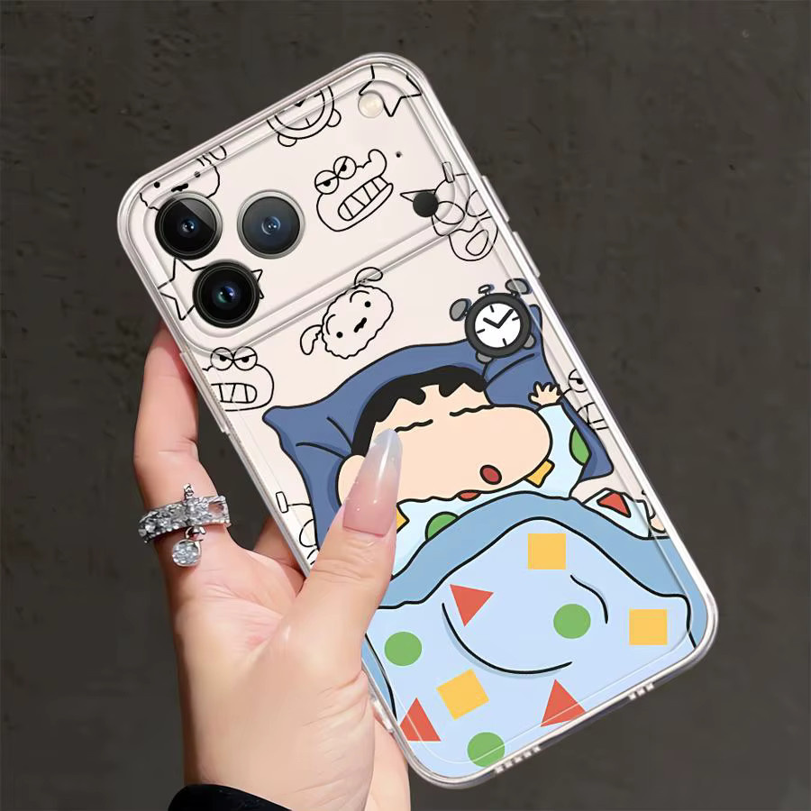 Crayon Shin-chan Handyhülle für Apple iPhone kompatibel mit iPhone 17 16 15 14 13 12 11 Pro Max Plus Mini XR XS Transparent Weich - Bild 2