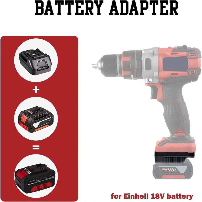 Bosch Batterieadapter für 18V GBA Li-Ionen-Akkus, schwarzer Konverter für E-Inhell 18V Lithium-Akku-Elektrowerkzeuge und Bohrmaschinen - Bild 2