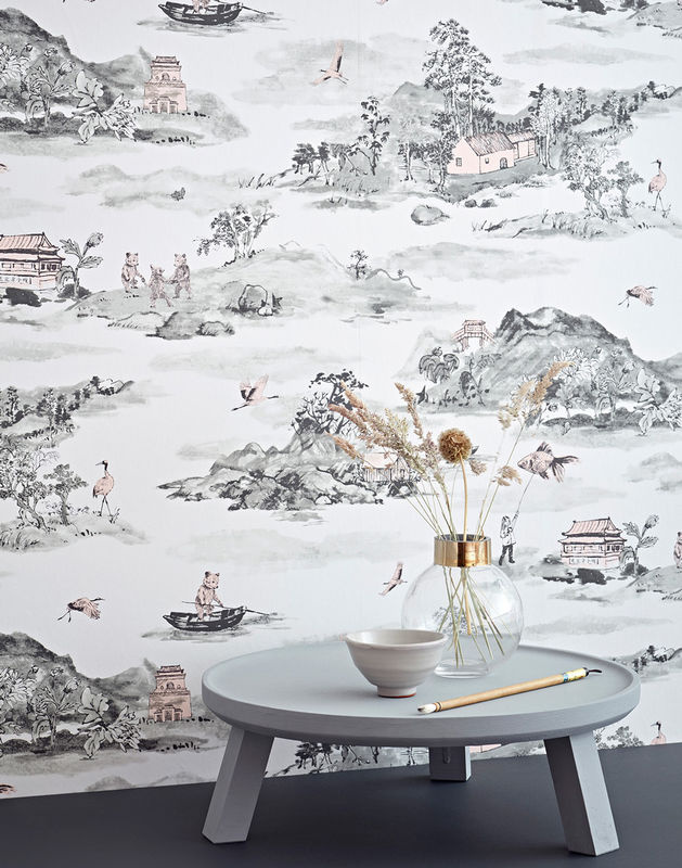 Sian Zeng Tapete Mountains Wandbild in Grau und Pink aus Vlies - Bild 2