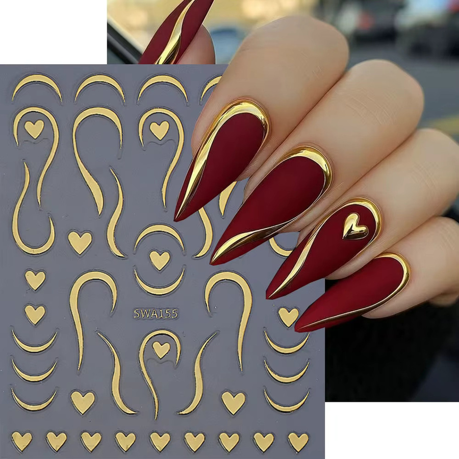 Nagelaufkleber, Gold Silber, Metallic, Unisex - Bild 1