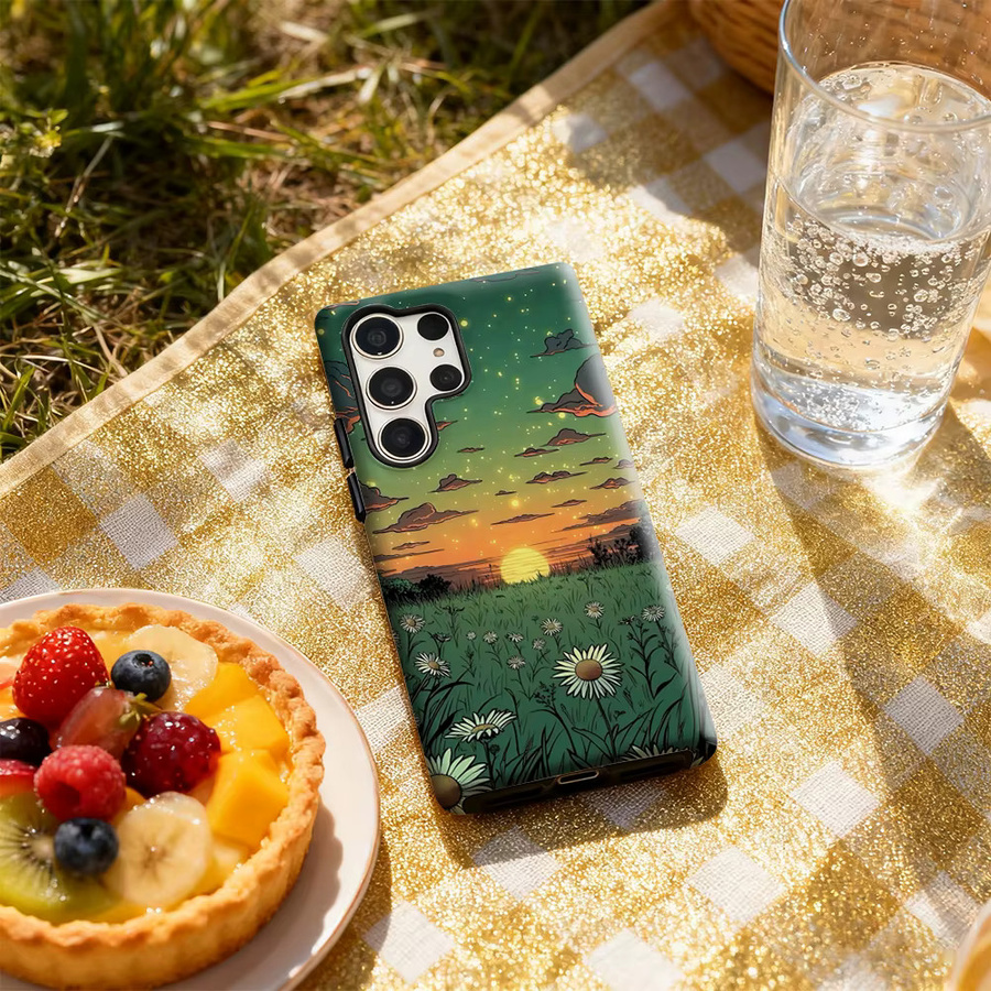 Daisy Sunset Handyhülle für Samsung Galaxy S25 Ultra, S24 und S23 Ultra Plus mit glänzender doppellagiger Rückseite in Multicolour - Bild 5