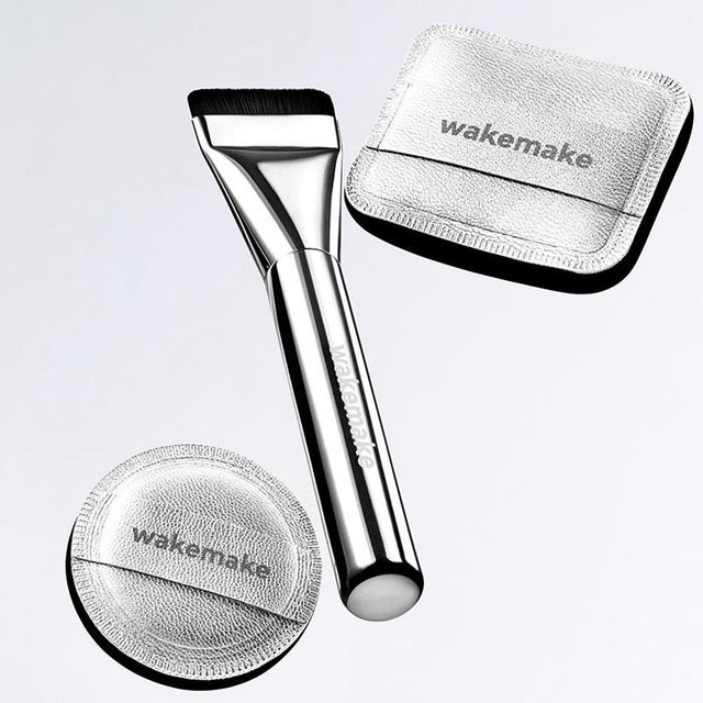 WAKEMAKE Foundation Pinsel und Kissen Puderquaste Set, Unisex - Bild 1