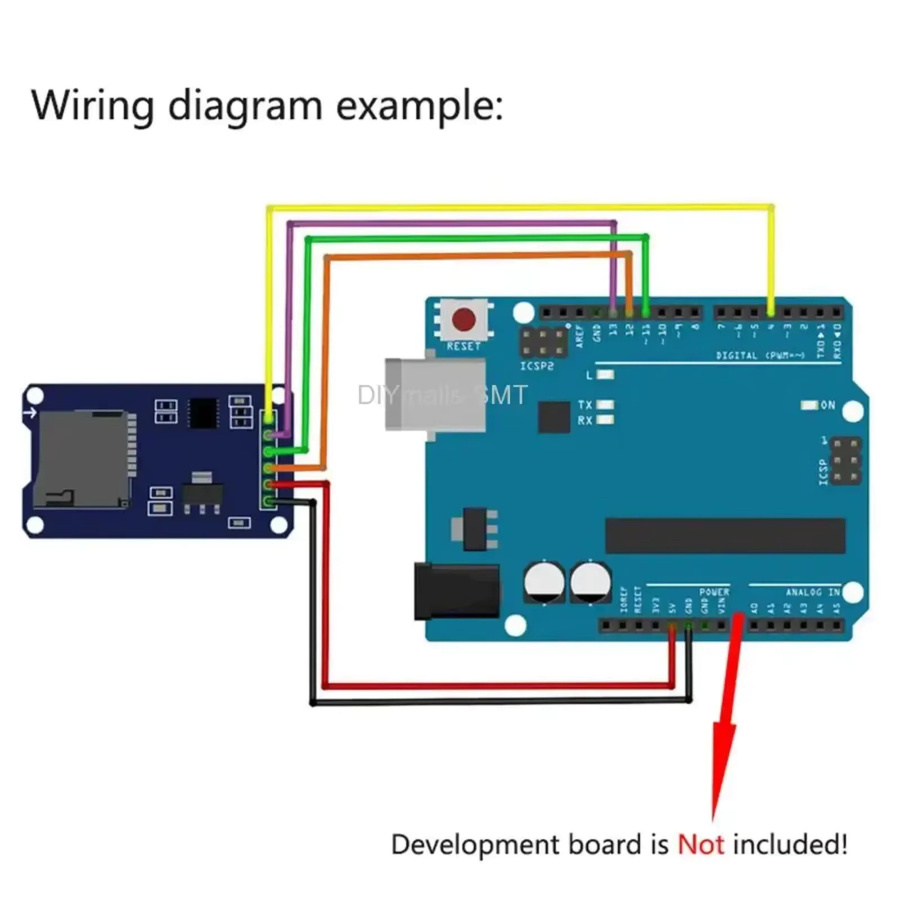 5er Set Micro SD Karten Modul mit 40 Pin Dupont Kabel für Arduino ESP32 Raspberry Pi SPI Schnittstelle, Blau, wishiot - Bild 3