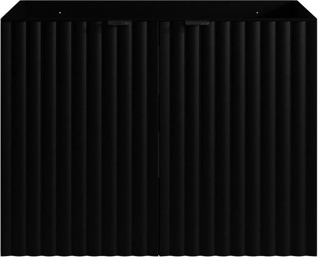 Waschbeckenunterschrank Zilga von Vente-unique in Schwarz mit Streifenoptik, Breite: 80 cm - Bild 1