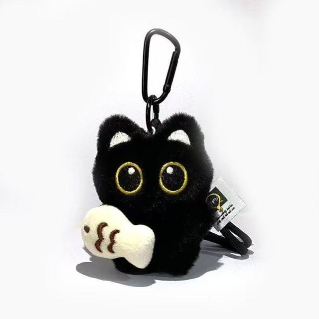 Linyi toy Schlüsselanhänger Plüsch Schwarze Katze, Unisex - Bild 1
