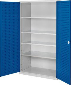 Kappes RasterPlan Großvolumenschrank in Grau mit Lochplatten-Tür innen, inklusive Regalböden und Schloss, H x B x T: 195 x 113 x 59 cm - Bild 1