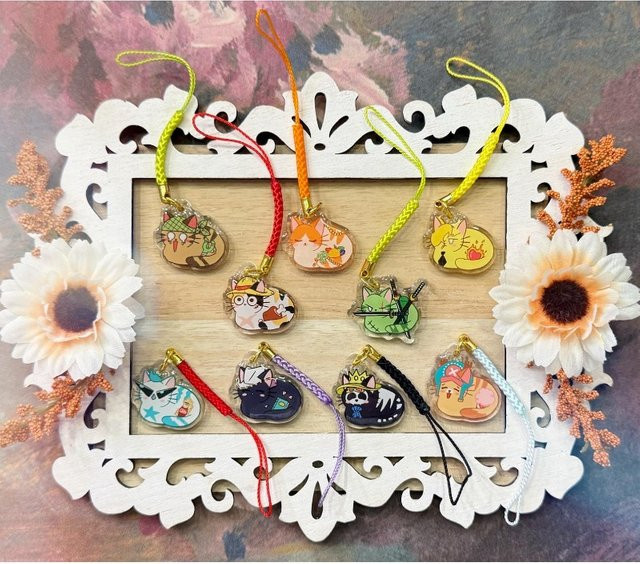Bandai One Piece Cat Loaf Charms, Schlüsselanhänger, Acryl - Bild 1