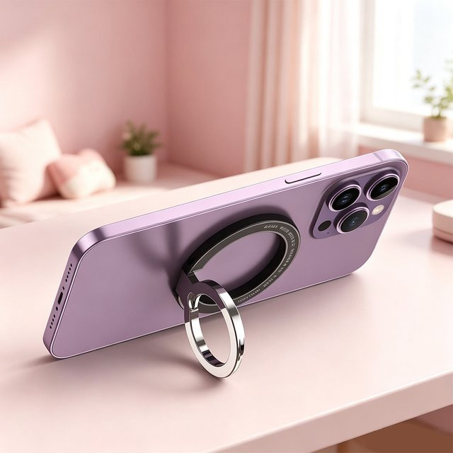 Drehbarer magnetischer Telefonständer mit Wandaufkleber in Lila, 1 Stück - Bild 1