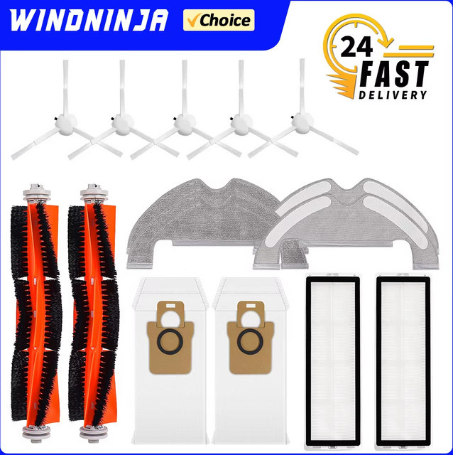 Xiaomi Mi Robot Vacuum-Mop 2 Ultra Ersatzteil-Set mit Staubbeuteln, Mop Pads, Filtern und Hauptseitenbürsten in Weiß - Bild 1