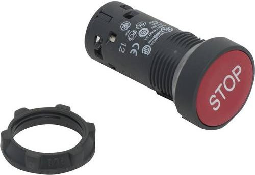 Schneider Electric Harmony XB7 Drucktaster XB7NA4234, Monoblock aus Kunststoff, Farbe: Rot, Ø22mm, 1Ö, Schraubklemme, STOP - Bild 1