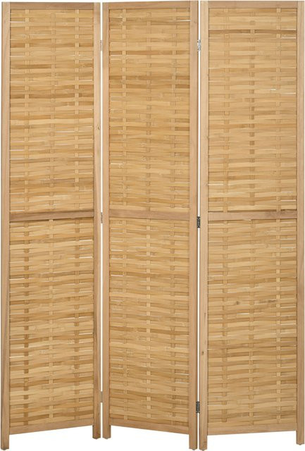 HOMCOM Raumteiler Paravent 3-teilig aus Bambus in Natur, B/H: 120 x 170 cm - Bild 1