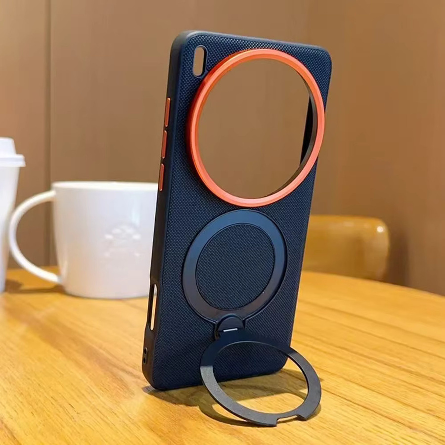 KELAPA Magnetische Handyhülle mit Diamond Texture und Ringständer für Vivo X200 Ultra, X200s, X100s und X300 Pro Mini, Schwarz, stoßfeste matte Abdeckung - Bild 2