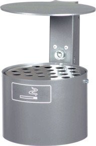 Schake Rundascher mit Dach zur Wandmontage inklusive Pfostenbefestigung und Schiene in DB703 Grau, Ø 200 mm, Höhe: 290 mm, Fassungsvermögen: 4 l - Bild 1