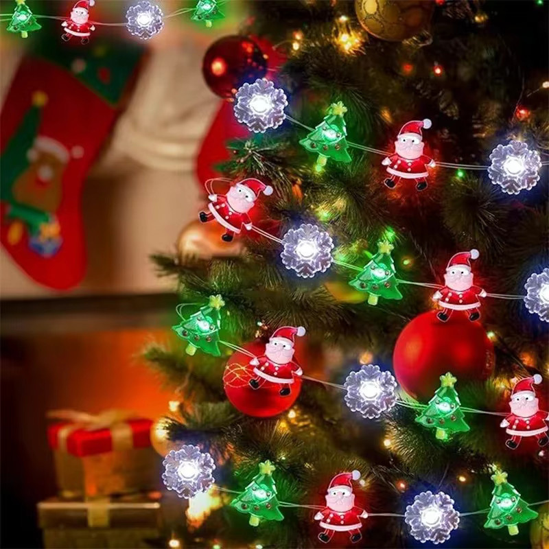Bunte LED Weihnachts-Lichterkette mit 10 LEDs als Hänge-Dekoration, 1 m Länge, Mehrfarbig - Bild 2