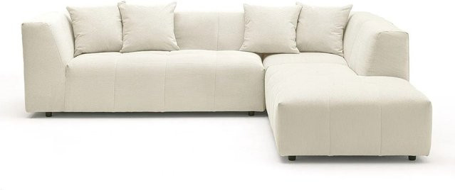 Vente-unique Sofa Naemia in L-Form aus Feincord in Beige ohne Schlafmöglichkeit - Bild 1