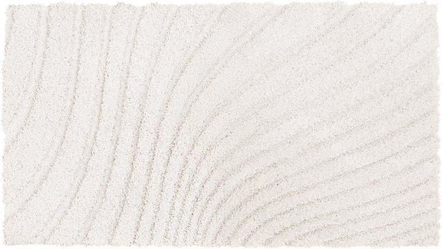Badematte CAFFI in Weiß und Beige, rechteckig, rutschfest und schnelltrocknend - Bild 1