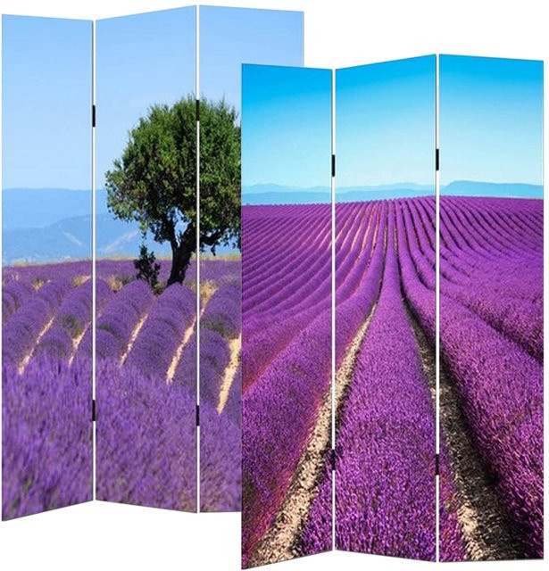 HTI-Line Paravent Natur mit Pflanzen- und Blumen-Motiven in Multicolour, freistehend - Bild 1